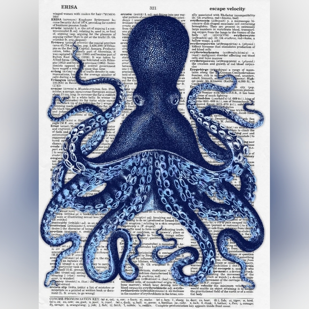 2 Ocean Life Book Art Prints - Picture 2 of 12